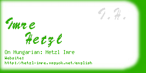 imre hetzl business card